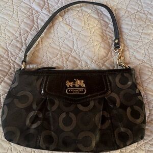 Coach Black and Gray Signature Hand Bag